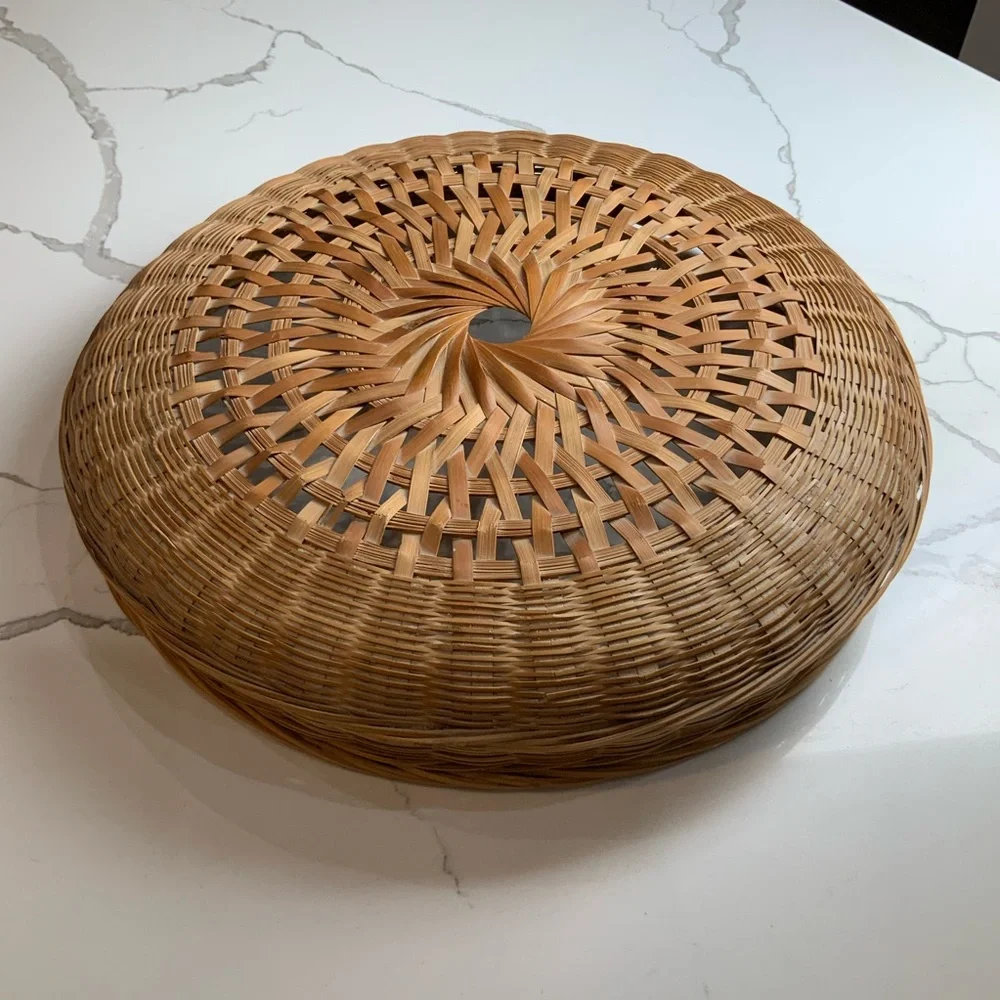 Vintage Hand-Woven Wicker Straw Basket | 14